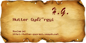 Hutter Györgyi névjegykártya
